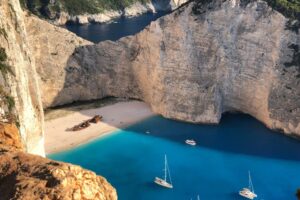 shipwreck beach on Zakynthos island view from vista point