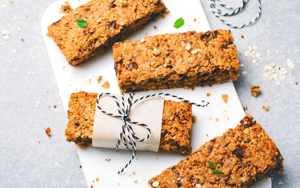 gluten free bars sitting on a white plate
