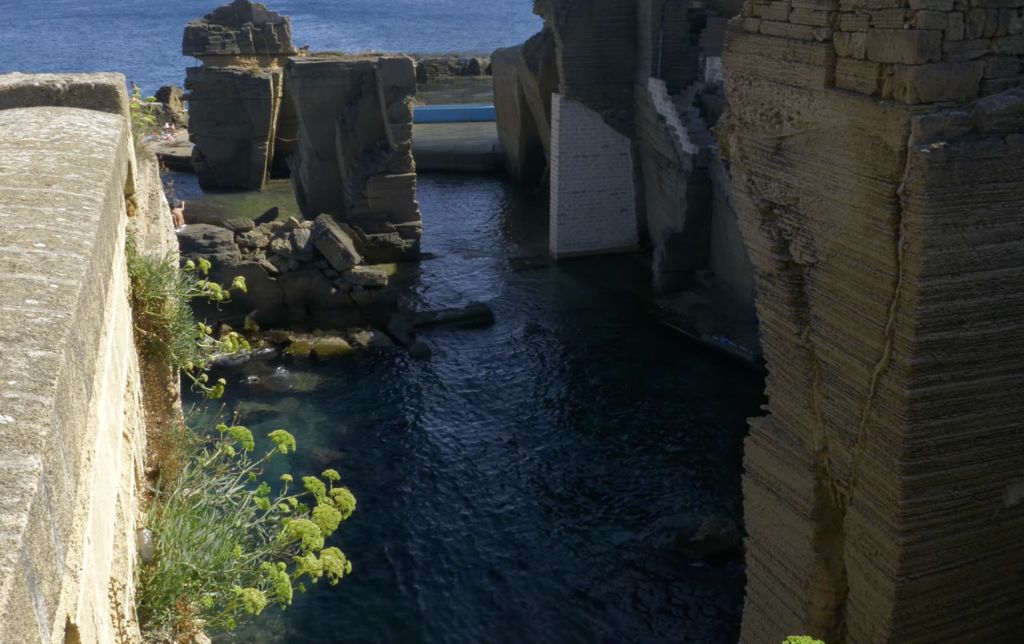 ancient terme ruins in the sea water