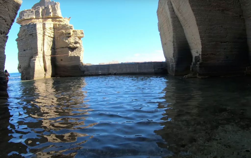 ancient ruins of old terme in the sea water