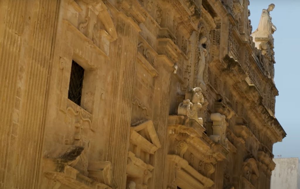 detail of sculptures on a church