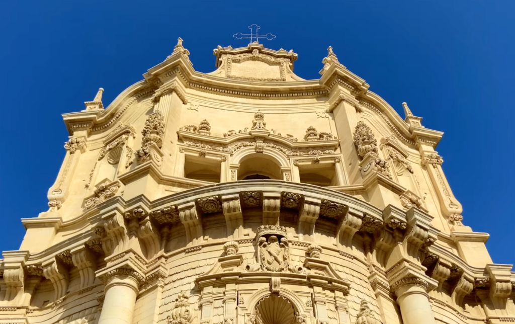 church tower photographed from below
