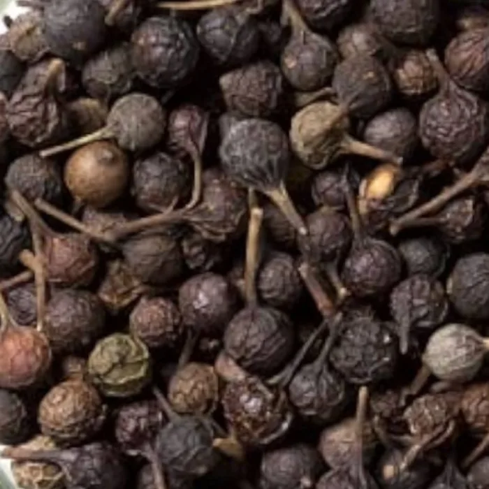 close up of cubeb pepper seeds